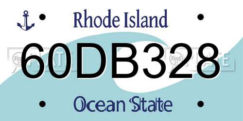 60DB328 Rhode Island License Plate