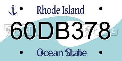 60DB378 Rhode Island License Plate