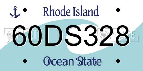 60DS328 Rhode Island License Plate