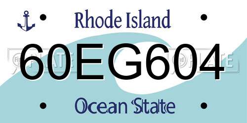 60EG604 Rhode Island License Plate
