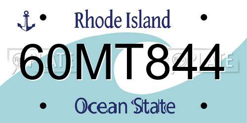 60MT844 Rhode Island License Plate