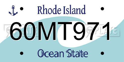 60MT971 Rhode Island License Plate