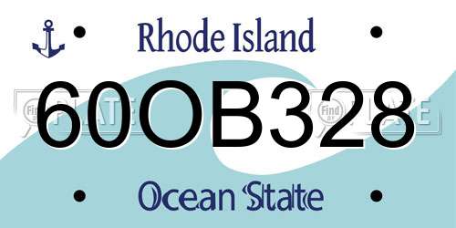 60OB328 Rhode Island License Plate