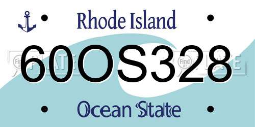 60OS328 Rhode Island License Plate