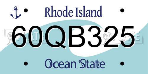 60QB325 Rhode Island License Plate