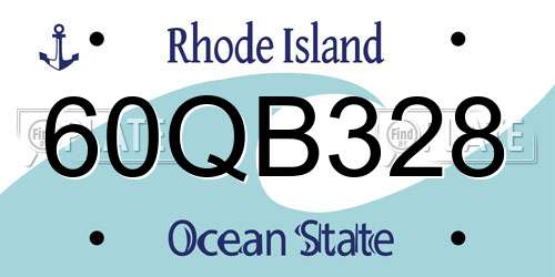60QB328 Rhode Island License Plate