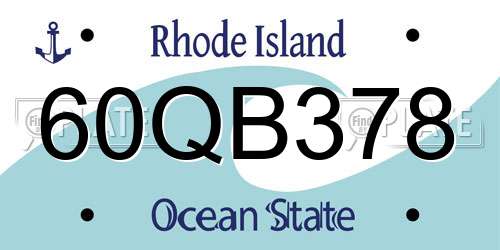60QB378 Rhode Island License Plate