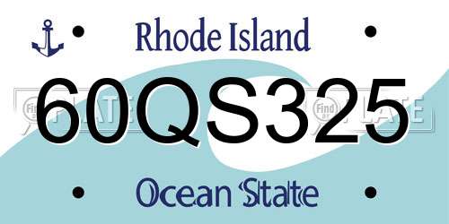 60QS325 Rhode Island License Plate