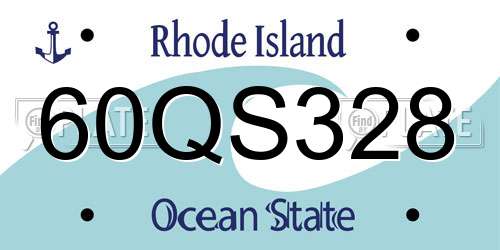 60QS328 Rhode Island License Plate
