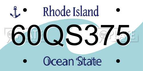 60QS375 Rhode Island License Plate