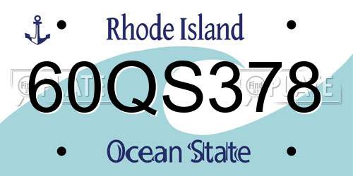 60QS378 Rhode Island License Plate