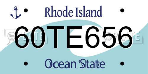 60TE656 Rhode Island License Plate