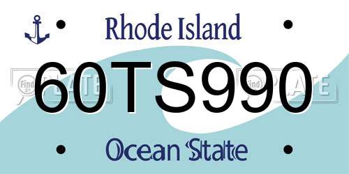 60TS990 Rhode Island License Plate