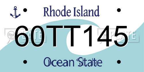 60TT145 Rhode Island License Plate