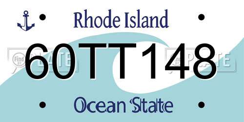 60TT148 Rhode Island License Plate