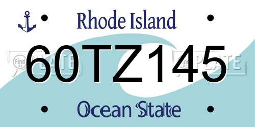 60TZ145 Rhode Island License Plate