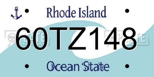 60TZ148 Rhode Island License Plate