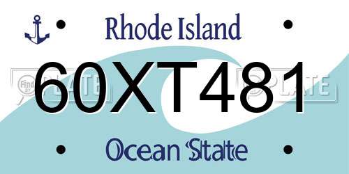 60XT481 Rhode Island License Plate