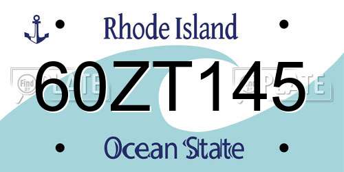 60ZT145 Rhode Island License Plate