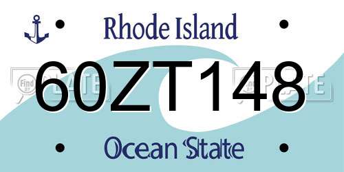 60ZT148 Rhode Island License Plate