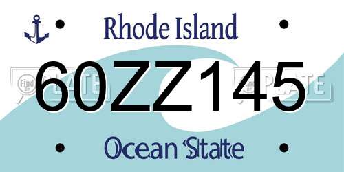 60ZZ145 Rhode Island License Plate