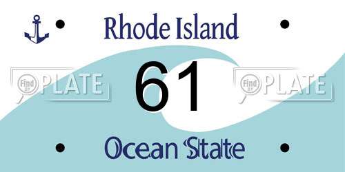 61 Rhode Island License Plate