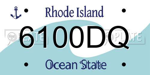 6100DQ Rhode Island License Plate