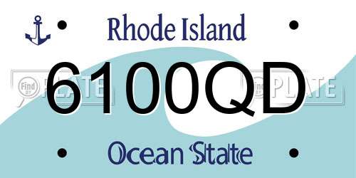 6100QD Rhode Island License Plate