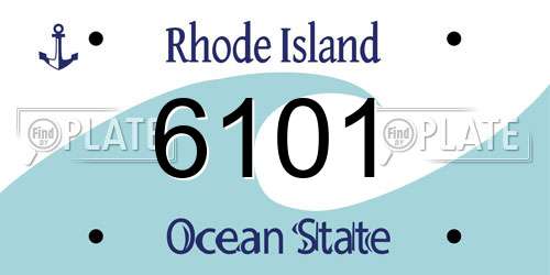 6101 Rhode Island License Plate