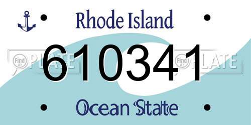 610341 Rhode Island License Plate