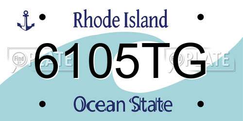 6105TG Rhode Island License Plate