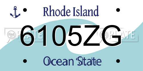 6105ZG Rhode Island License Plate
