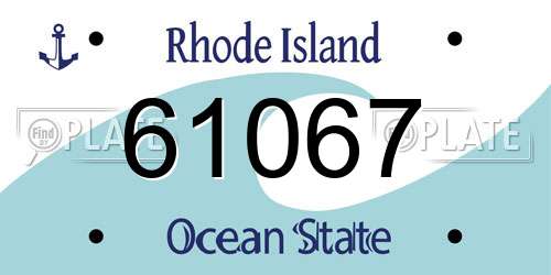 61067 Rhode Island License Plate