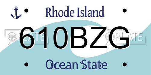610BZG Rhode Island License Plate