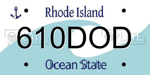 610DOD Rhode Island License Plate