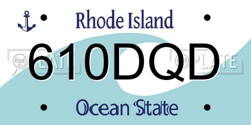 610DQD Rhode Island License Plate