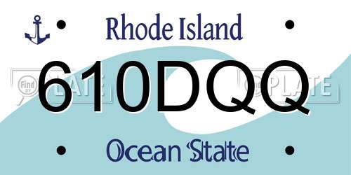 610DQQ Rhode Island License Plate
