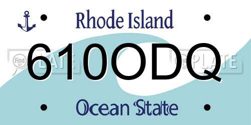 610ODQ Rhode Island License Plate