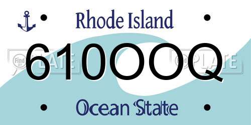610OOQ Rhode Island License Plate