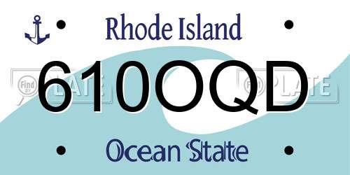 610OQD Rhode Island License Plate