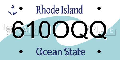 610OQQ Rhode Island License Plate