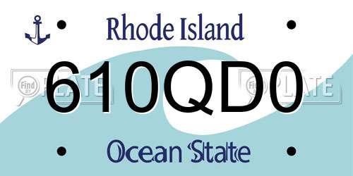 610QD0 Rhode Island License Plate