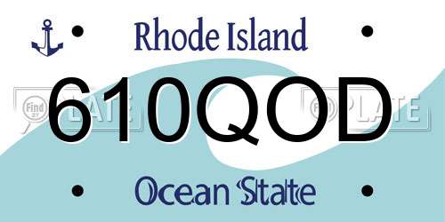 610QOD Rhode Island License Plate
