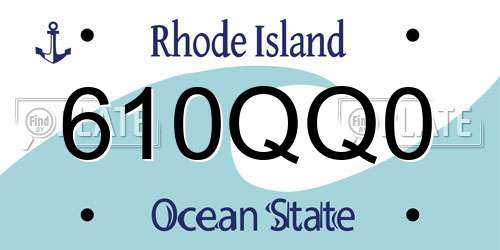 610QQ0 Rhode Island License Plate