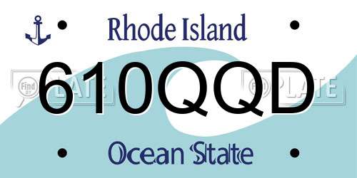 610QQD Rhode Island License Plate