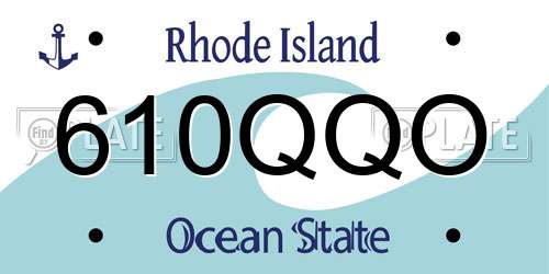 610QQO Rhode Island License Plate