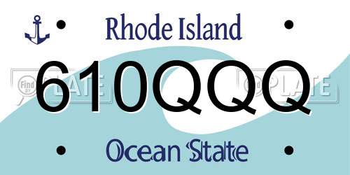 610QQQ Rhode Island License Plate