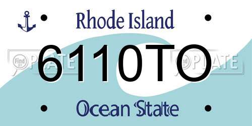 6110TO Rhode Island License Plate