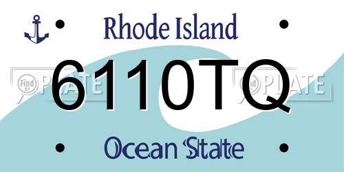 6110TQ Rhode Island License Plate