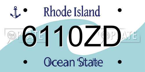 6110ZD Rhode Island License Plate